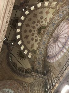 Mosaics in stained glass dome in Tomb of Sultans, Hagia Sophia Cemetary (and inside cemetery).