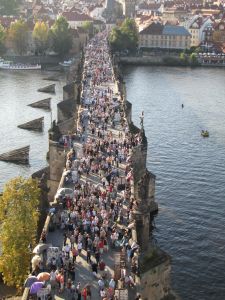 Due to the city's popularity, the Charles Bridge is always overcrowded.