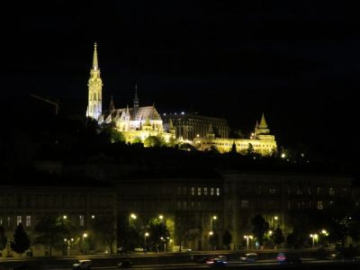 Buda Castle at night... The castle now includes wonderful art galleries.
